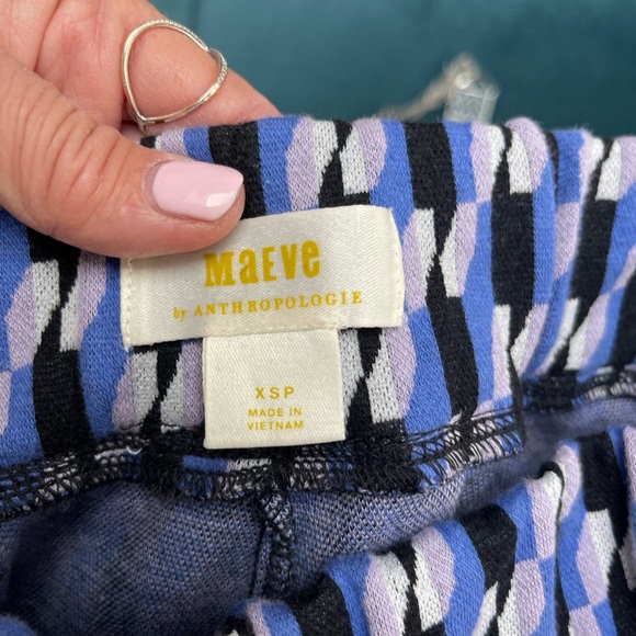 NWOT Anthropologie Maeve Stretchy Pants with Tuxedo Side Stripe Size XS - Picture 4 of 6